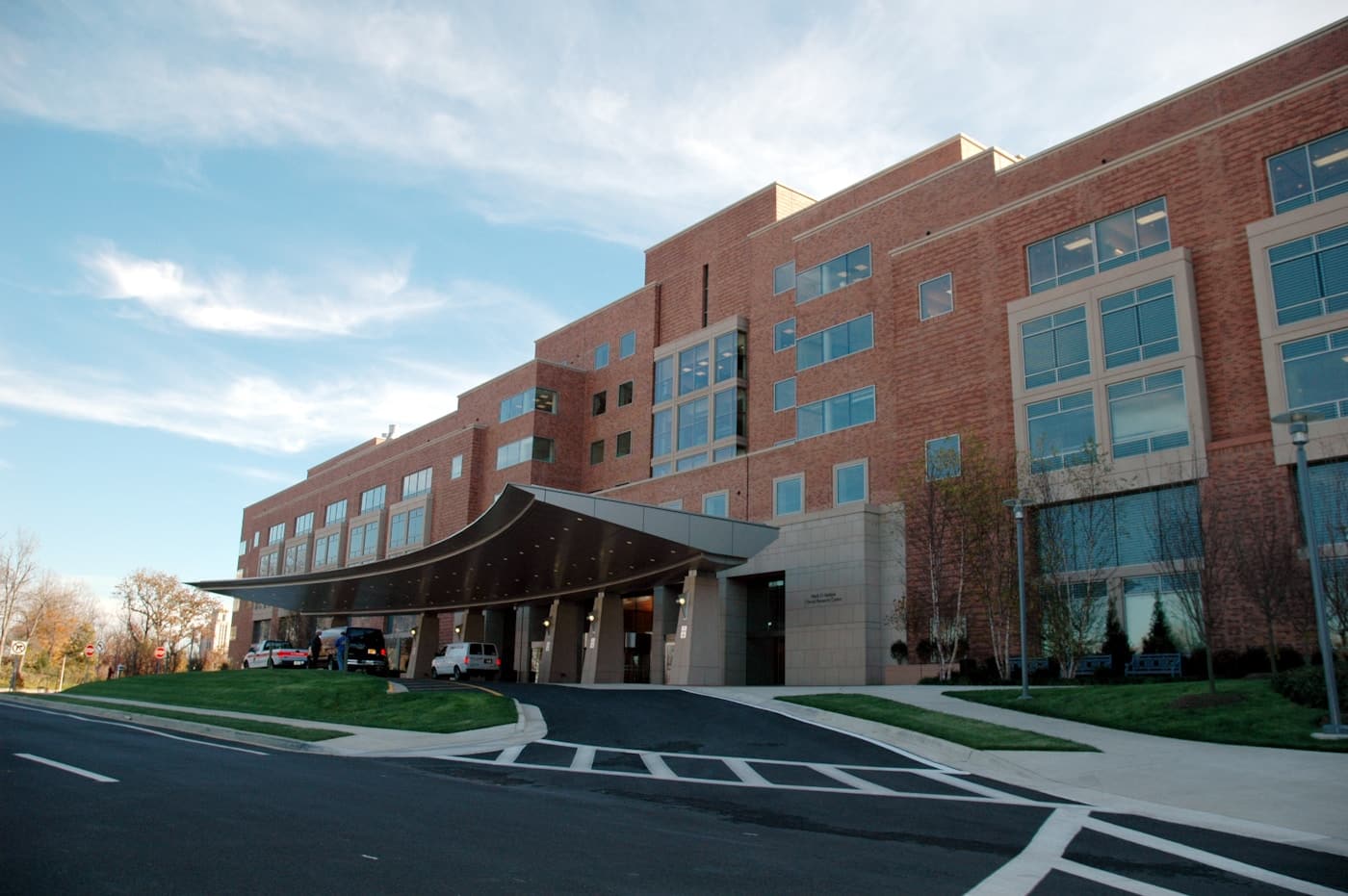 Modern healthcare building with a clean, welcoming entrance
